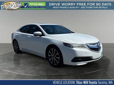 2016 Acura TLX V6 Tech in Bellanova White Pearl — front three-quarter view