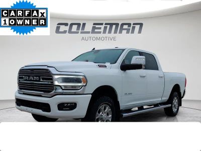 2024 RAM 2500 Laramie in White — front three-quarter view
