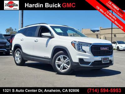 2022 GMC Terrain SLE in Summit White — front three-quarter view