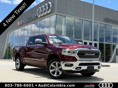 2022 RAM 1500 Limited in Delmonico Red Pearlcoat — front three-quarter view