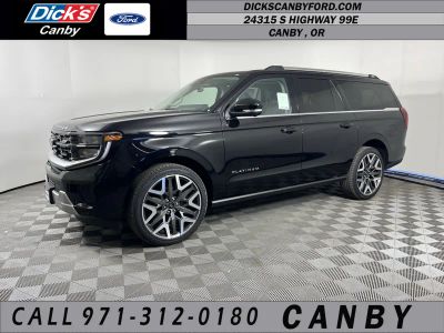 2026 Ford Expedition Max Platinum in Agate Black Metallic — front three-quarter view