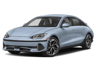 2023 Hyundai IONIQ 6 SEL in Transmission Blue — front three-quarter view