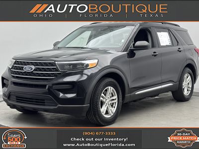 2022 Ford Explorer XLT in Black — front three-quarter view