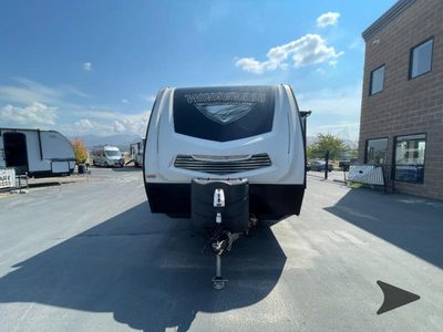 2019 Winnebago Minnie Plus — rear three-quarter view