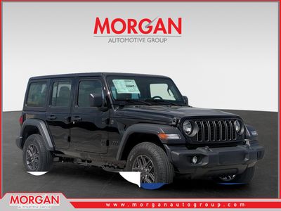 2026 Jeep Wrangler Sport in Black — front three-quarter view