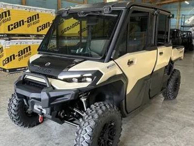 2026 Can-Am® Defender MAX Limited HD11 Desert Tan &amp; Carbon Black — front three-quarter view