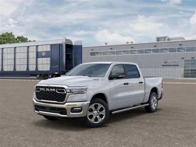 2026 RAM Ram 1500 RAM 1500 BIG HORN CREW CAB 4X4 5'7' BOX in Bright White Clear-Coat Exterior Paint — front three-quarter view