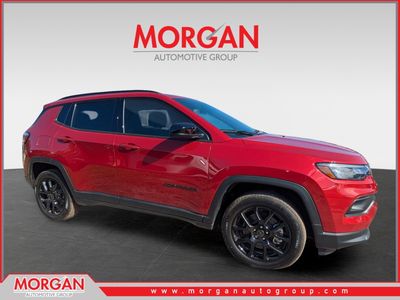 2026 Jeep Compass Latitude in Red — front three-quarter view