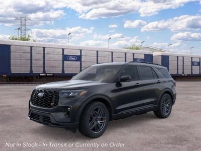 2026 Ford Explorer ST in Agate Black Metallic — front three-quarter view