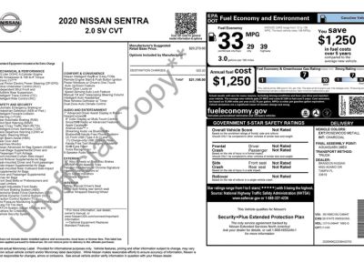 2020 Nissan Sentra — side profile view