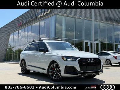 2023 Audi SQ7 Prestige quattro in Glacier White Metallic — front three-quarter view