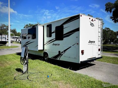 2019 Jayco Redhawk — rear three-quarter view