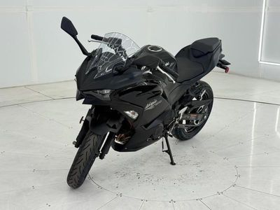 2026 Kawasaki Ninja 500 Metallic Flat Spark Black — side profile view