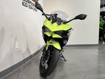 2026 Kawasaki Ninja 500 ABS Metallic Yellowish Green/Ebony — interior view