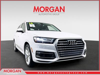 2018 Audi Q7 3.0T Premium Plus in White — front three-quarter view