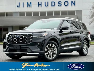 2026 Ford Explorer Platinum in Black Metallic — front three-quarter view