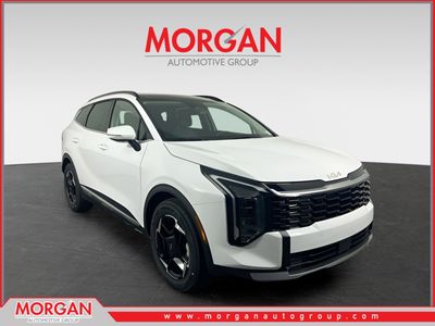 2026 Kia Sportage EX in Glacial White Pearl — front three-quarter view