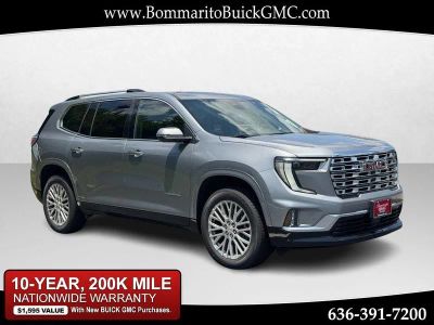 2026 GMC Acadia Denali in Sterling Metallic — front three-quarter view