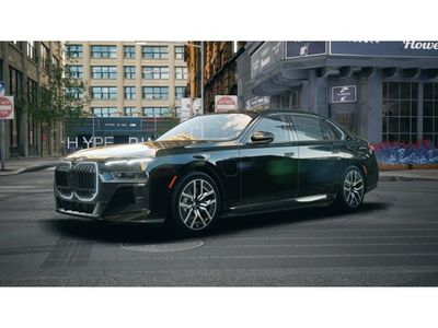 2026 BMW 7 Series 750e xDrive in Black Sapphire Metallic — front three-quarter view