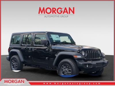 2026 Jeep Wrangler Sport in Black — front three-quarter view