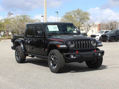 2026 Jeep Gladiator Rubicon X in Black Clear-Coat Exterior Paint — front three-quarter view