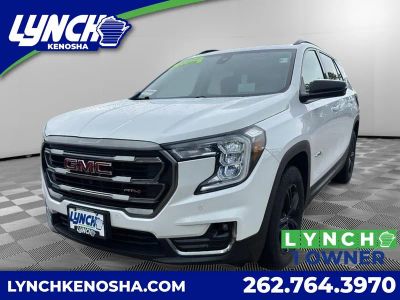 2023 GMC Terrain AT4 in Summit White — front three-quarter view