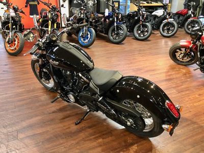 2025 Indian Motorcycle Scout Classic Limited Black Metallic — rear three-quarter view