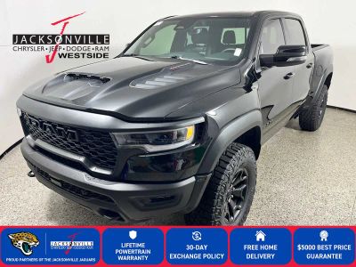 2026 RAM 1500 RHO in Diamond Black Crystal Pearl-Coat Exterior Paint — front three-quarter view