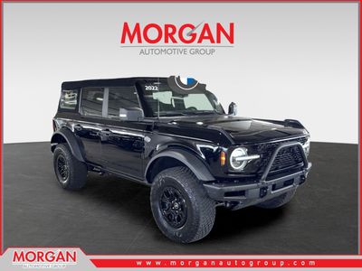 2022 Ford Bronco Wildtrak in Black — front three-quarter view