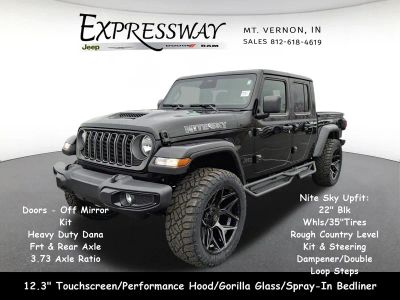 2026 Jeep Gladiator Sport S in Black Clear-Coat Exterior Paint — front three-quarter view