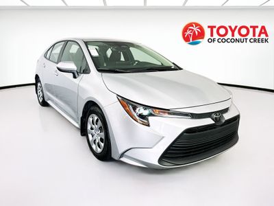 2025 Toyota Corolla LE in Classic Silver Metallic — front three-quarter view