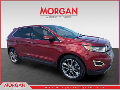 2015 Ford Edge Titanium in Ruby Red Metallic Tinted Clearcoat — front three-quarter view