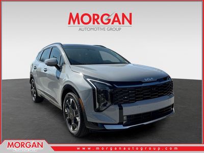 2026 Kia Sportage SX-Prestige in Wolf Gray — front three-quarter view