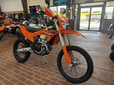 2026 KTM EXC 350 F in ORG — front three-quarter view
