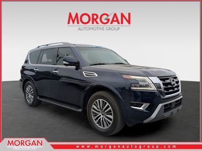2023 Nissan Armada SL in Blue — front three-quarter view