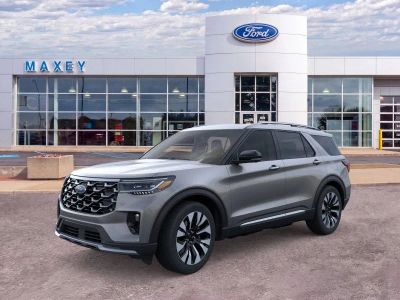 2026 Ford Explorer Platinum™ in Carbonized Gray Metallic — front three-quarter view