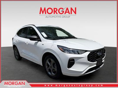 2023 Ford Escape ST-Line in White — front three-quarter view