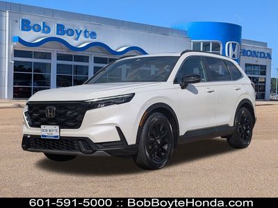 2024 Honda CR-V Hybrid Sport in White — front three-quarter view