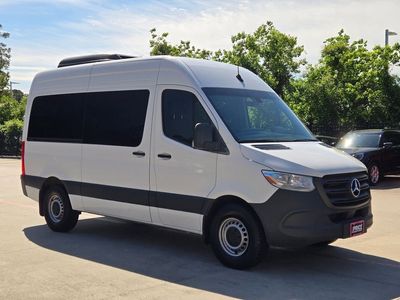2024 Mercedes-Benz Sprinter Passenger Van Standard Roof 4-Cyl Diesel in Arctic White — front three-quarter view