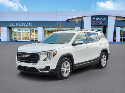 2024 GMC Terrain SLE in Summit White — front three-quarter view