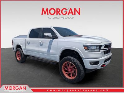2020 Ram 1500 Laramie in White — front three-quarter view