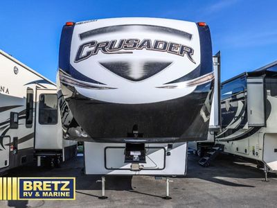 2018 Prime Time RV Crusader — rear three-quarter view
