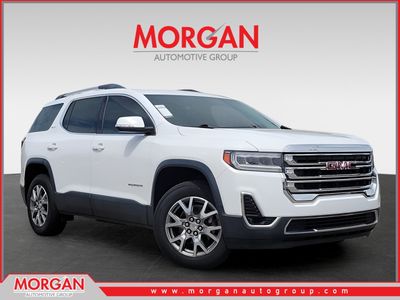 2020 GMC Acadia SLT in White — front three-quarter view