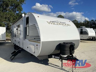 2026 Forest River RV Wildwood X-Lite — front three-quarter view