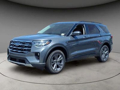 2026 Ford Explorer Active in Gray Metallic — front three-quarter view