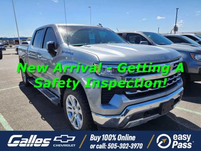 2024 Chevrolet Silverado 1500 LTZ in Sterling Gray Metallic — front three-quarter view