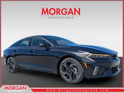 2026 Kia K5 GT-Line in Aurora Black Pearl — front three-quarter view
