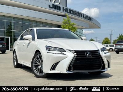 2019 Lexus GS 350 BACKED BY HUDSON in Eminent White Pearl — front three-quarter view