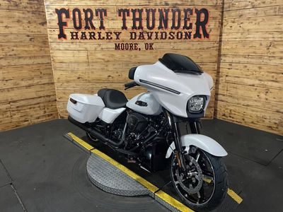 2025 Harley-Davidson FLHX - Street Glide in White Onyx Pearl - Black Finish — front three-quarter view
