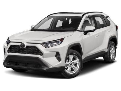 2021 Toyota RAV4 XLE in Silver Sky Metallic — front three-quarter view